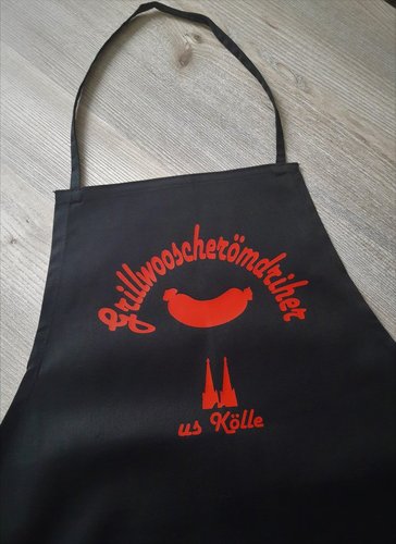 Grillschürze, schwarz Motiv Köln, Grillwooscherömdriher, Schürze