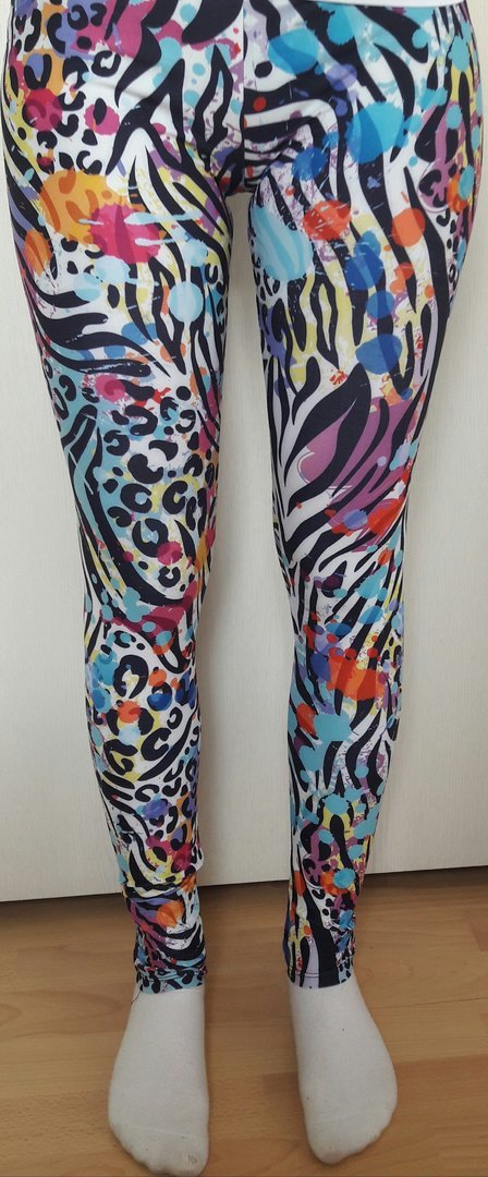 sexy Damen Sport Motiv Leggings, bedruckt.Motiv Multi color,bunt